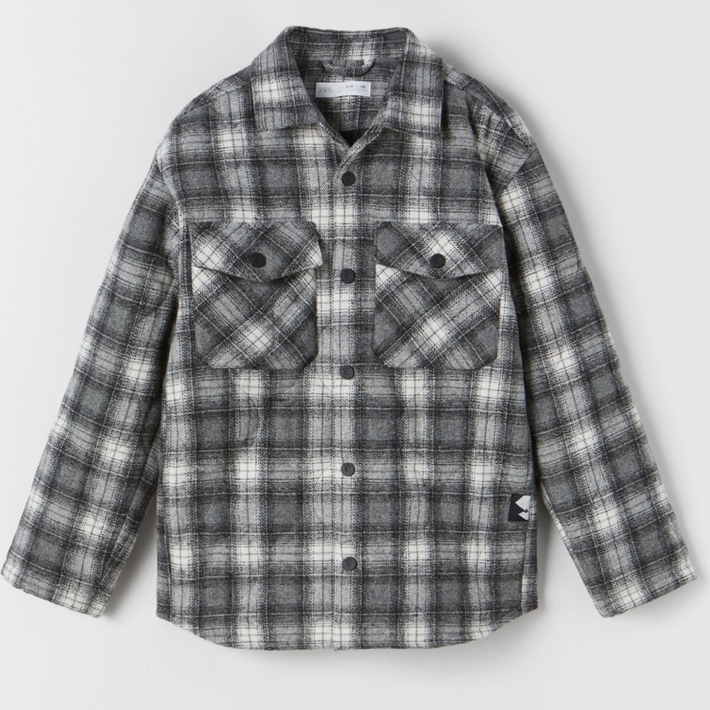 • Zara • Textured Checkered Overshirt